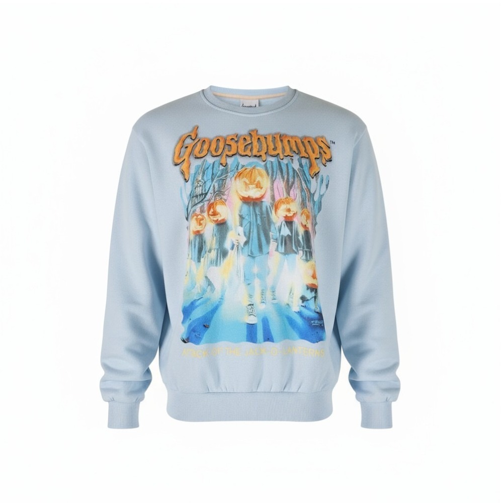 Goosebumps Attack‎ of the Jack O Lanterns Blue Graphic Sweatshirt XXS Runs Large